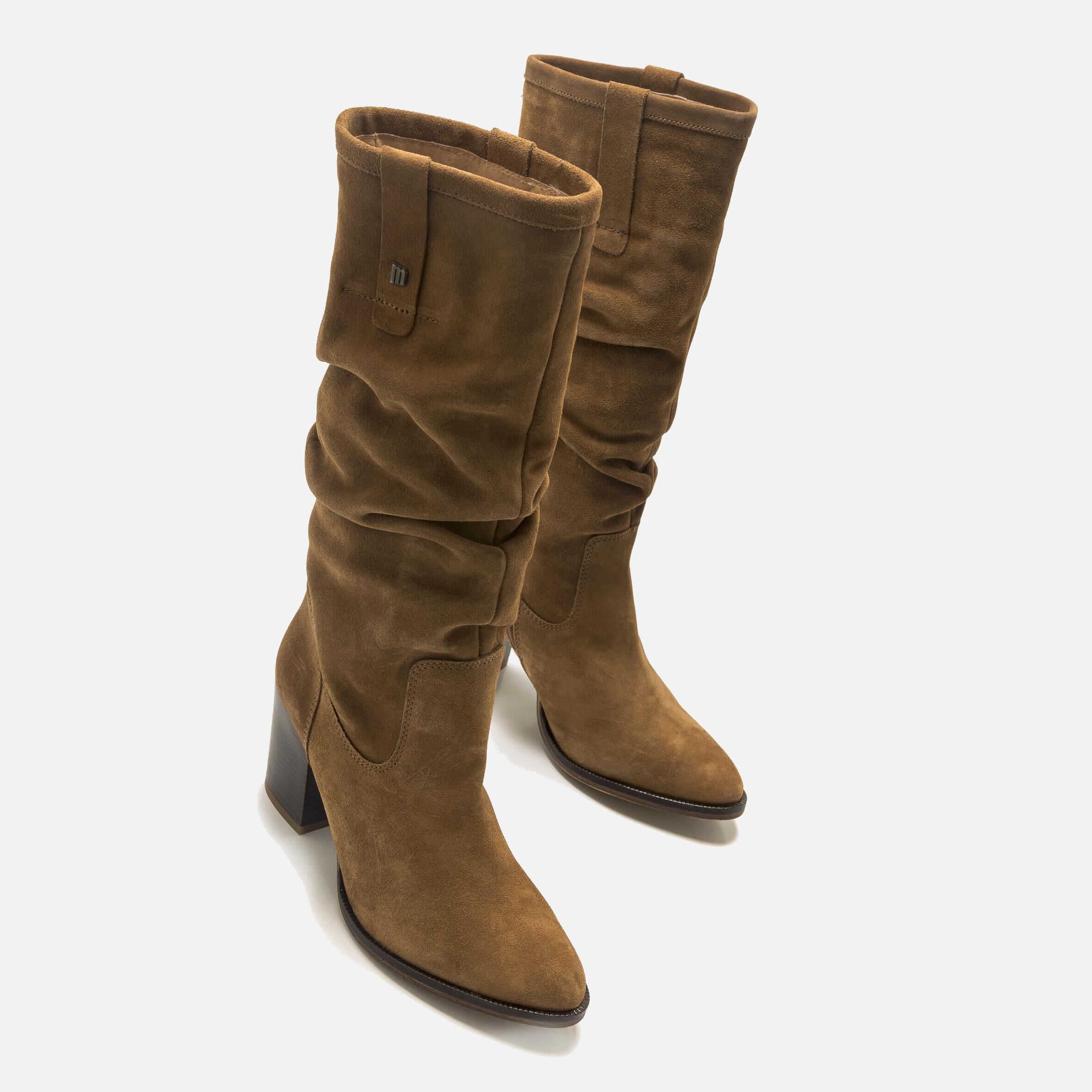 Botas marrones 2025 mujer tacon medio